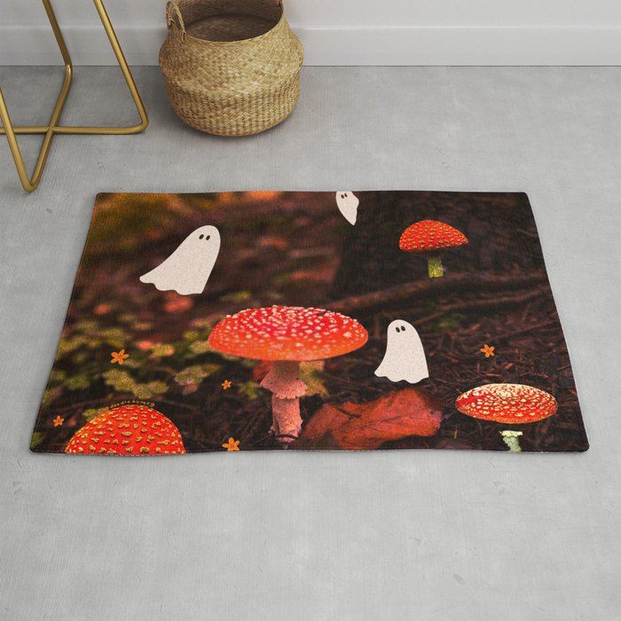 Autumn Ghost Forest Collage Rug Gallery Image 1