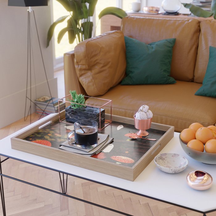 Autumn Ghost Forest Collage Serving Tray Gallery Image 2