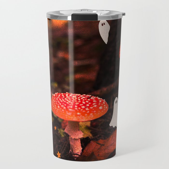 Autumn Ghost Forest Collage Travel Mug Gallery Image 1
