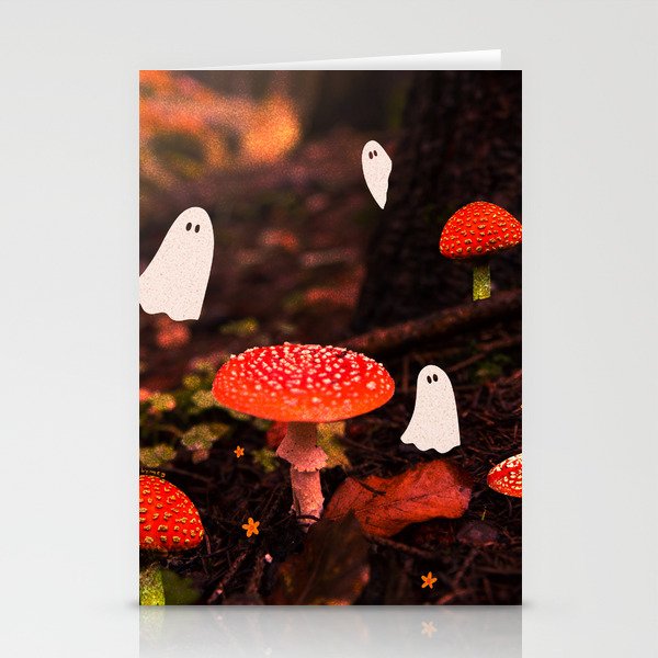 Autumn Ghost Forest Collage Stationery Card Gallery Image 1