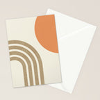 Mid-Century Modern - Orange Sun and Rainbow Stationery Card Gallery Image 2