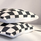 Checkerboard Mini Check Pattern in Black and Almond Cream Pillow Sham Gallery Image 3