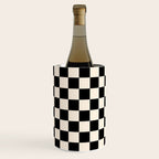 Checkerboard Mini Check Pattern in Black and Almond Cream Wine Chiller Gallery Image 1