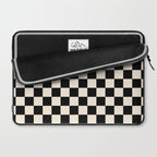 Checkerboard Mini Check Pattern in Black and Almond Cream Laptop Sleeve Gallery Image 2