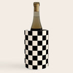 Checkerboard Mini Check Pattern in Black and Almond Cream Wine Chiller Gallery Image 3