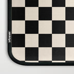 Checkerboard Mini Check Pattern in Black and Almond Cream Laptop Sleeve Gallery Image 3