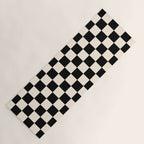 Checkerboard Mini Check Pattern in Black and Almond Cream Yoga Mat Gallery Image 1