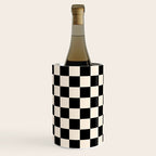 Checkerboard Mini Check Pattern in Black and Almond Cream Wine Chiller Gallery Image 2