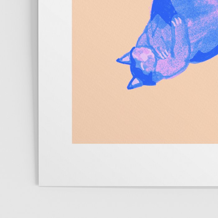 Sleepy Cozy Kitty Cats in Blue & Pink Poster Gallery Image 3