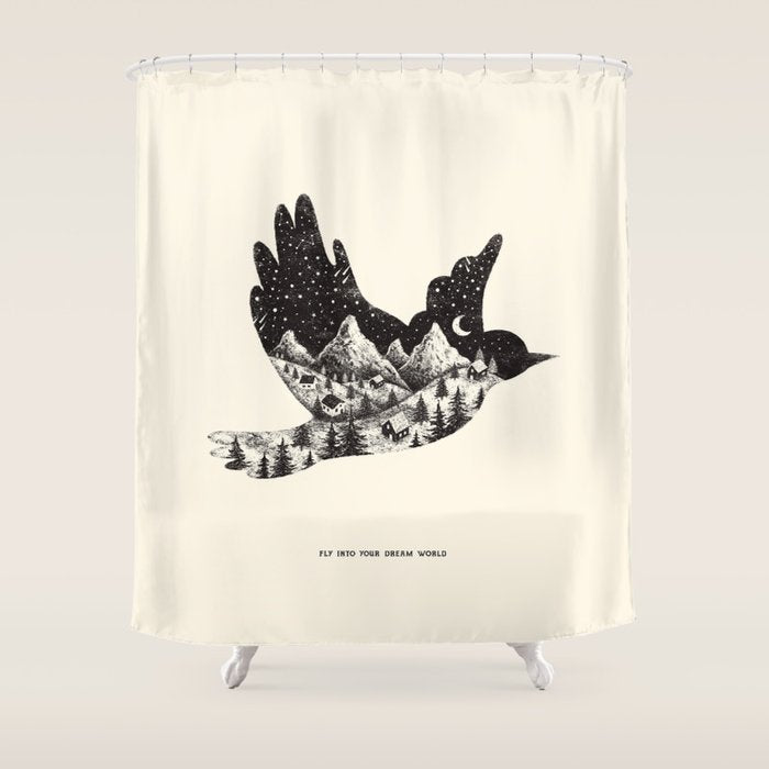 FLY INTO YOUR DREAM WORLD Shower Curtain Gallery Image 1