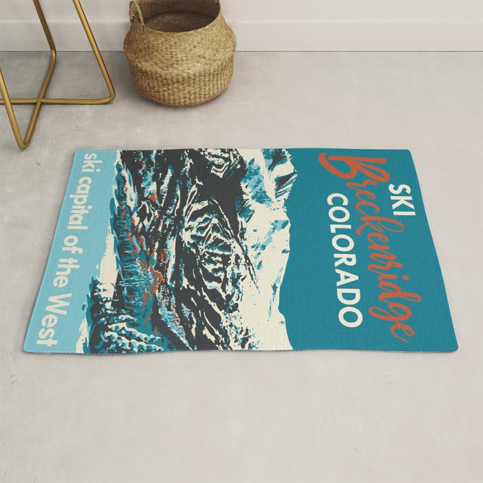 Breckenridge Vintage Ski Poster Rug Gallery Image 1