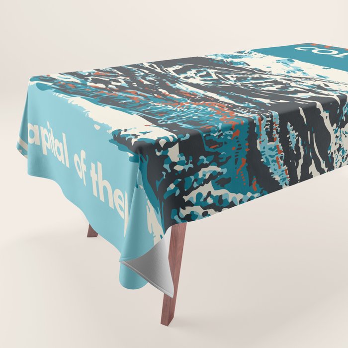 Breckenridge Vintage Ski Poster Tablecloth Gallery Image 1