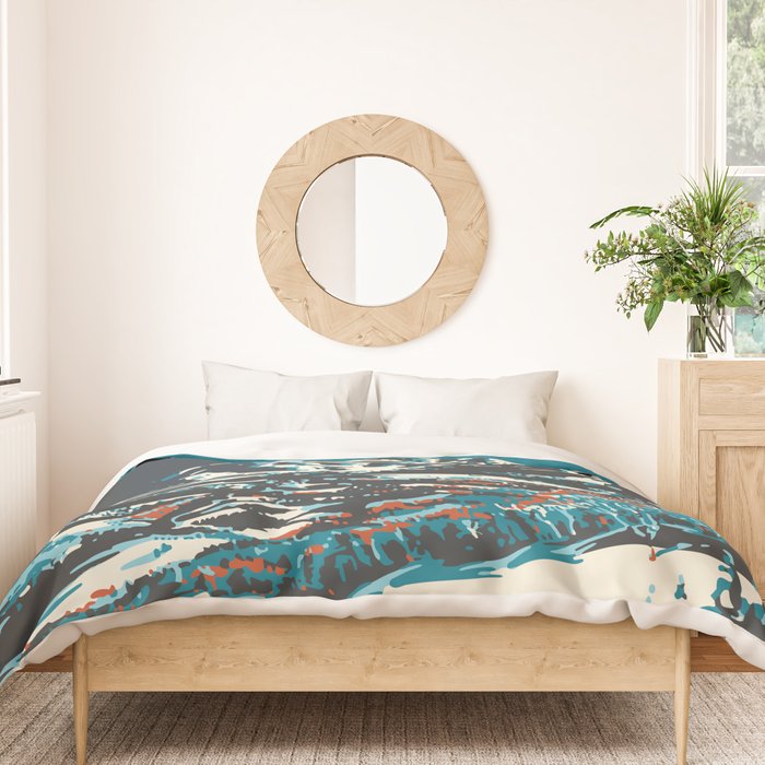 Breckenridge Vintage Ski Poster Duvet Cover Gallery Image 3