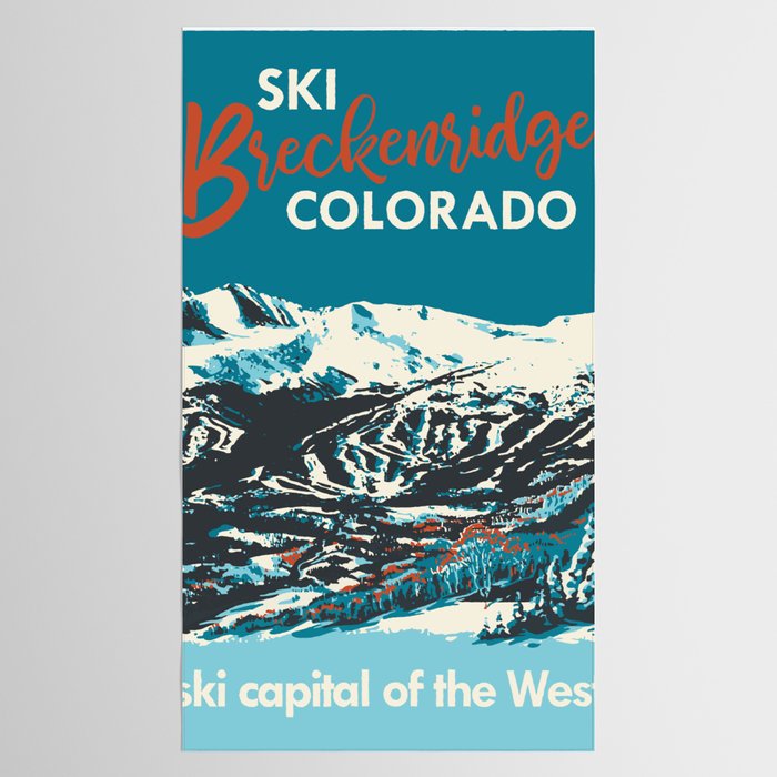 Breckenridge Vintage Ski Poster Tablecloth Gallery Image 2