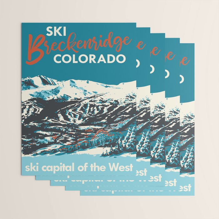Breckenridge Vintage Ski Poster Wrapping Paper Gallery Image 3