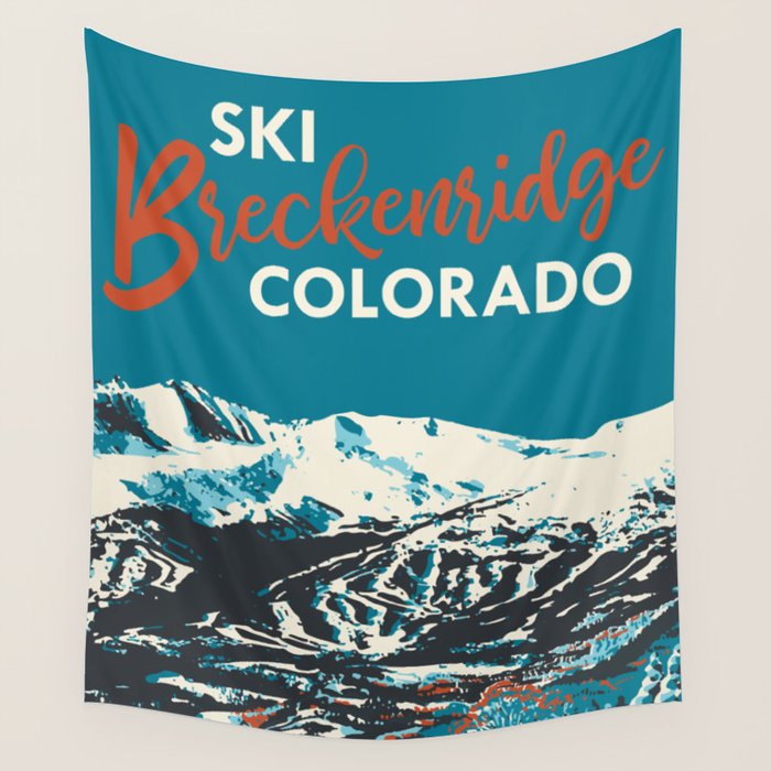 Breckenridge Vintage Ski Poster Wall Tapestry Gallery Image 1