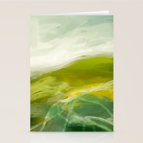 green landscape abstract art Stationery Card Gallery Image 1
