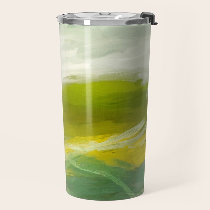 green landscape abstract art Travel Mug Gallery Image 2