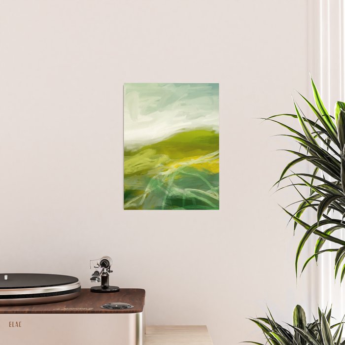 green landscape abstract art Poster Gallery Image 2