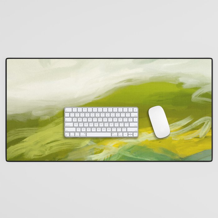 green landscape abstract art Desk Mat Gallery Image 1