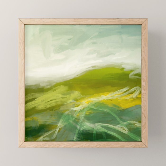 green landscape abstract art Mini Art Print Gallery Image 1