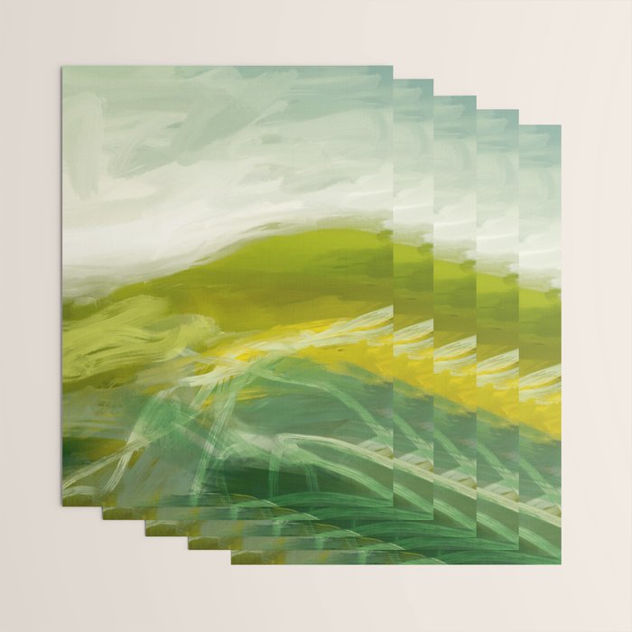 green landscape abstract art Wrapping Paper Gallery Image 3