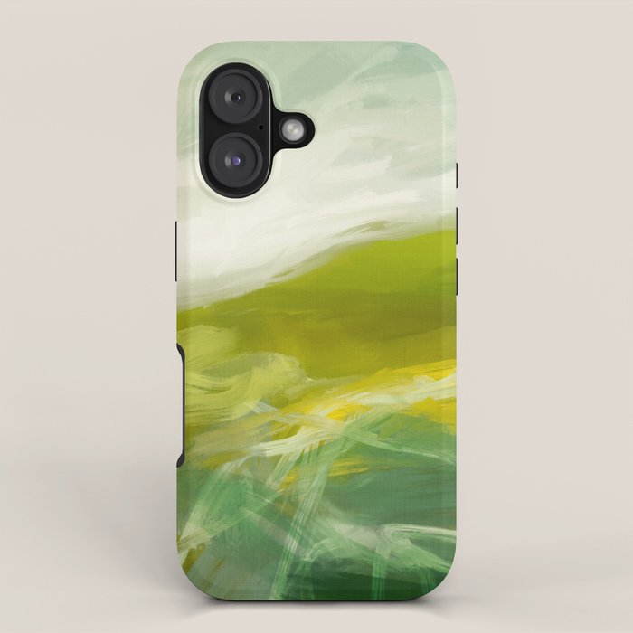 green landscape abstract art iPhone Case Gallery Image 1