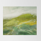 green landscape abstract art Throw Blanket Gallery Image 2