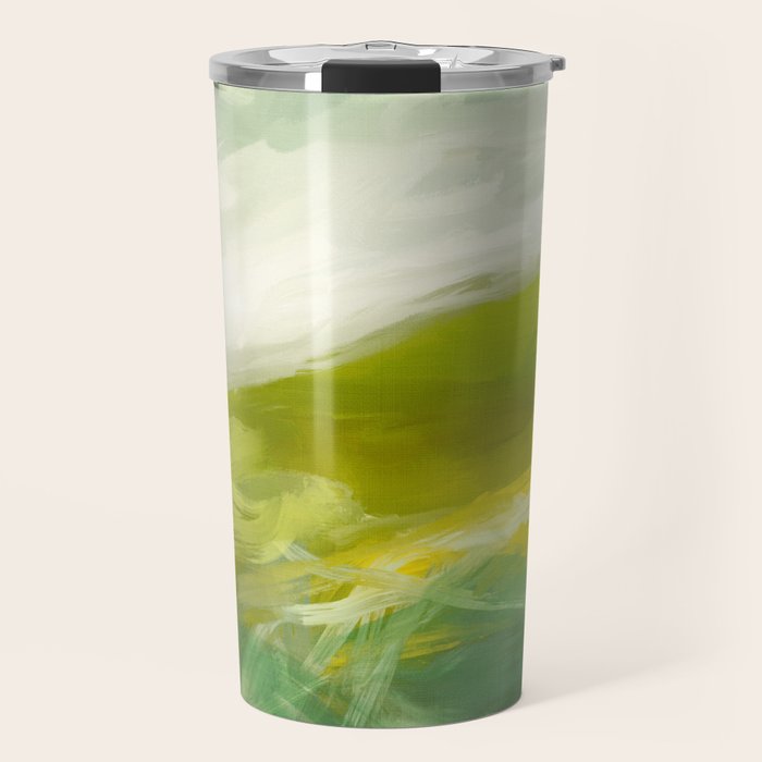 green landscape abstract art Travel Mug Gallery Image 1