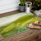 green landscape abstract art Outdoor Rug Gallery Image 2