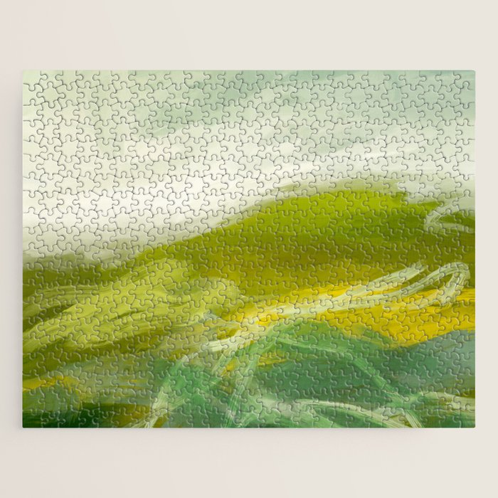 green landscape abstract art Jigsaw Puzzle Gallery Image 1