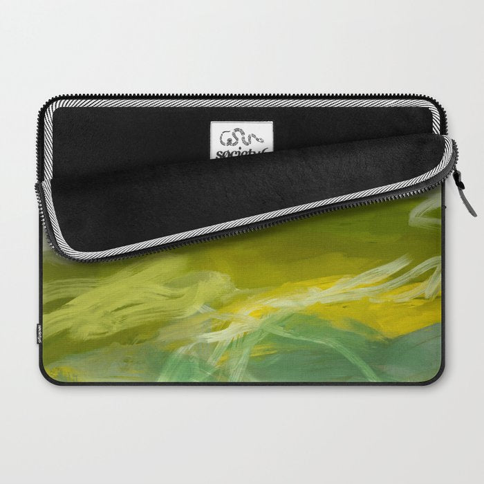 green landscape abstract art Laptop Sleeve Gallery Image 2