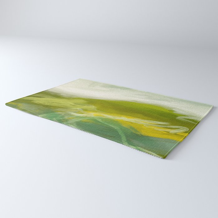 green landscape abstract art Rug Gallery Image 3