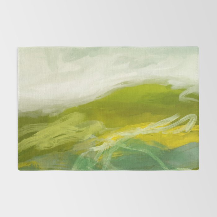 green landscape abstract art Rug Gallery Image 2