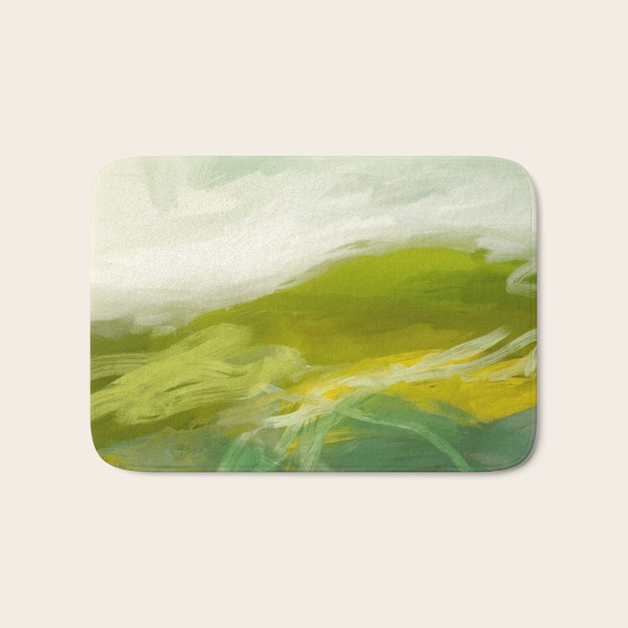 green landscape abstract art Bath Mat Gallery Image 1