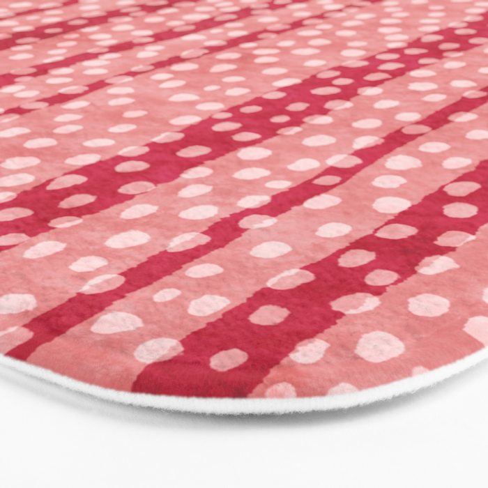 Dotted stripes - Red & pink Bath Mat Gallery Image 3