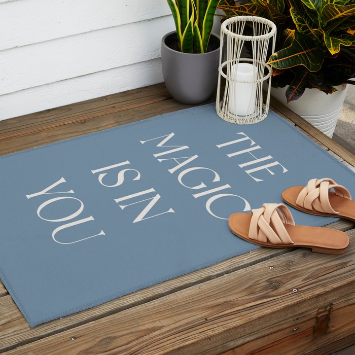 The Magic Is In You Blue Outdoor Rug Gallery Image 2