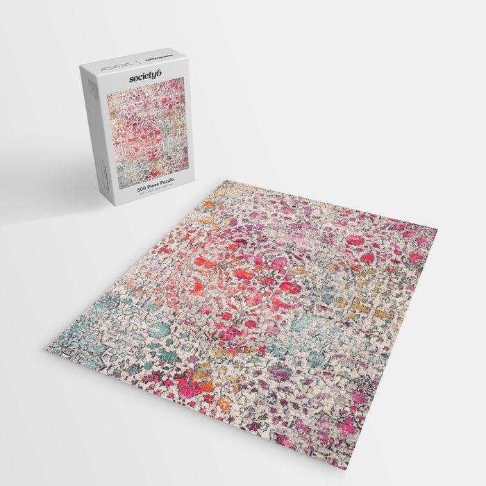 N258 - Vintage Glam Farmhouse Boho Traditional Floral Moroccan Style Jigsaw Puzzle Gallery Image 2