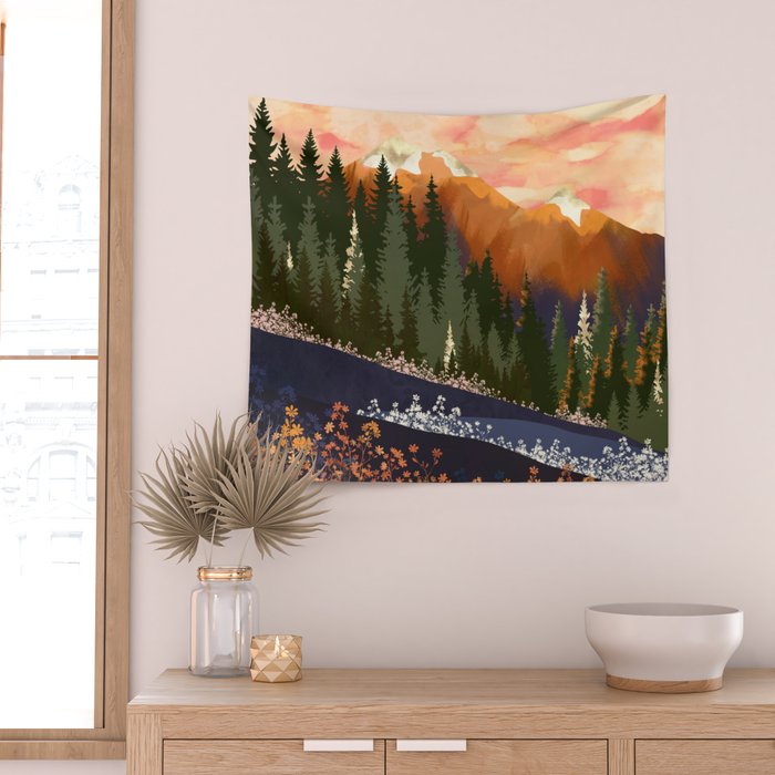 Mountain Dusk Wall Tapestry Gallery Image 2