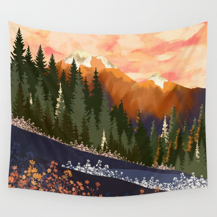 Mountain Dusk Wall Tapestry Gallery Image 4