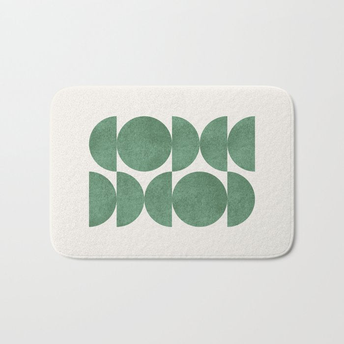 Green Retro Scandinavian - Mid Century Modern Bath Mat Gallery Image 1