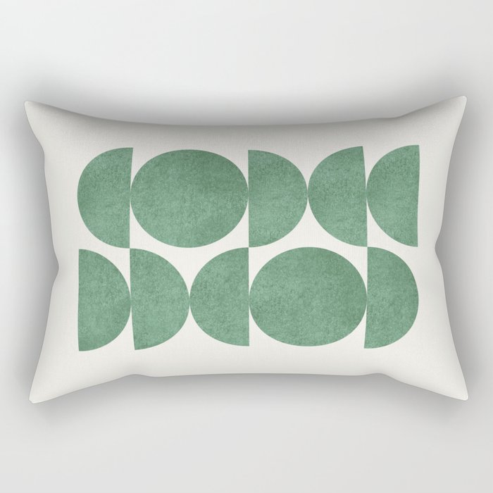 Green Retro Scandinavian - Mid Century Modern Rectangular Pillow Gallery Image 2