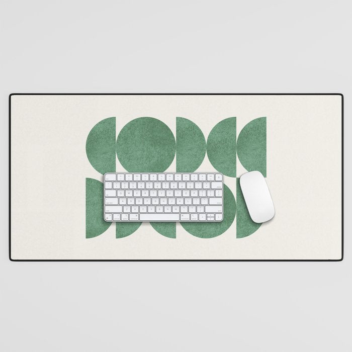 Green Retro Scandinavian - Mid Century Modern Desk Mat Gallery Image 1