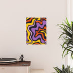 Retro Liquid Swirl Abstract Pattern in Trippy Black Purple Orange Yellow Poster Gallery Image 2