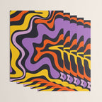 Retro Liquid Swirl Abstract Pattern in Trippy Black Purple Orange Yellow Wrapping Paper Gallery Image 3