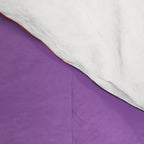 Retro Liquid Swirl Abstract Pattern in Trippy Black Purple Orange Yellow Comforter Gallery Image 4