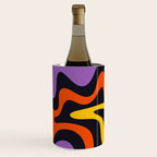 Retro Liquid Swirl Abstract Pattern in Trippy Black Purple Orange Yellow Wine Chiller Gallery Image 3