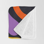 Retro Liquid Swirl Abstract Pattern in Trippy Black Purple Orange Yellow Throw Blanket Gallery Image 3