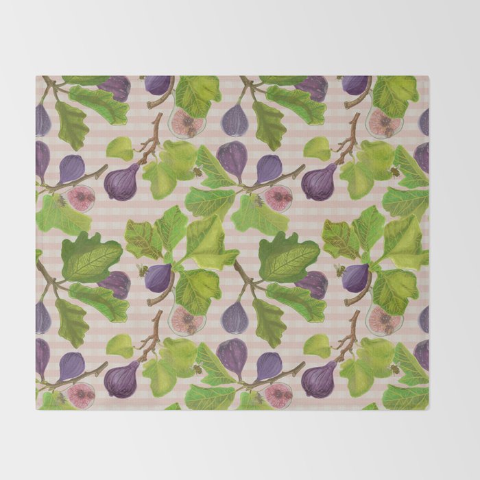 Fig Branches Throw Blanket Gallery Image 2