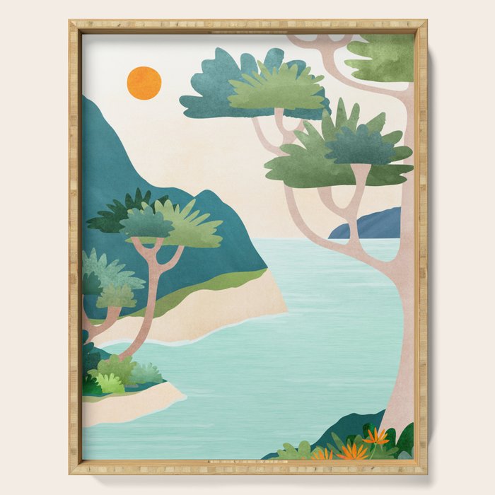 A Perfect Moment - Italian Coastal Landscape Serving Tray Gallery Image 1